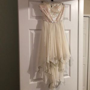 White sequin homecoming/prom dress